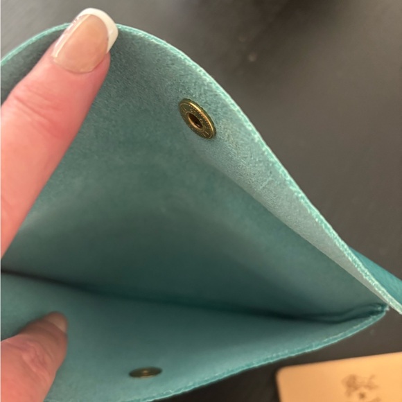 IL Bisonte Turquoise Leather Envelope pouch made in Italy - Picture 6 of 6